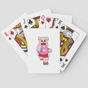 Pig at Running Playing Cards