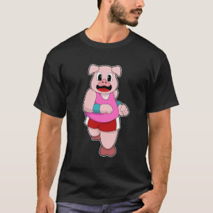 Pig at Running T-Shirt