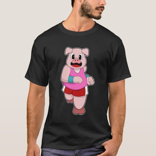 Pig at Running T-Shirt (Front)