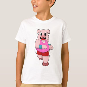 Pig at Running T-Shirt