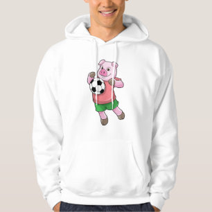 Pig at Soccer Sports Hoodie