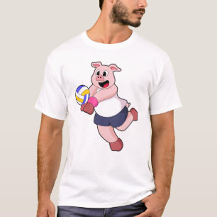 Pig at Volleyball Sports T-Shirt