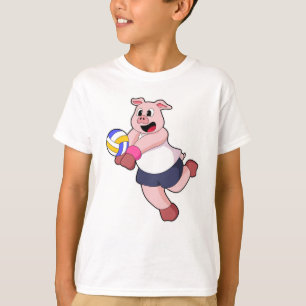 Pig at Volleyball Sports T-Shirt