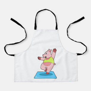 Pig at Yoga Fitness Apron