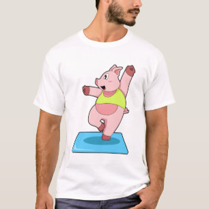 Pig at Yoga Fitness T-Shirt
