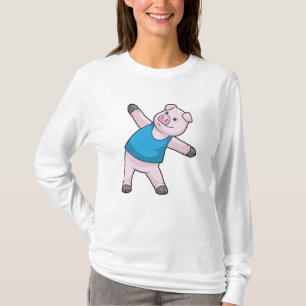 Pig at Yoga Stretching T-Shirt