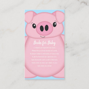 Pig Baby Shower Farm Blue Boy Enclosure Card