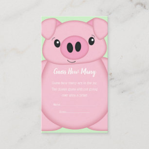 Pig Baby Shower Farm Enclosure Card