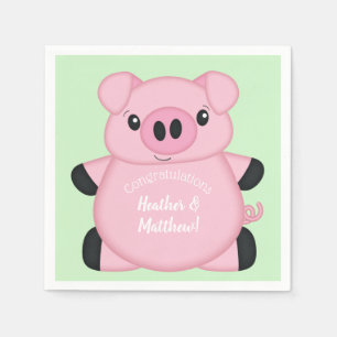 Pig Baby Shower Farm Napkin