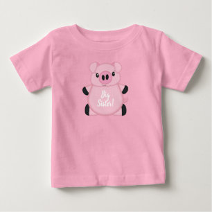 Pig Baby Shower Farm Pink Girl T-Shirt