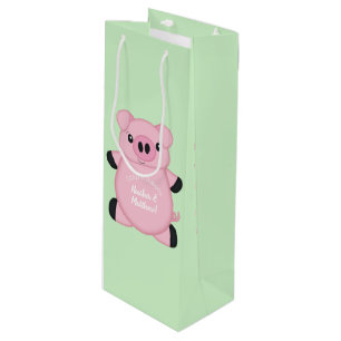 Pig Baby Shower Farm Wine Gift Bag