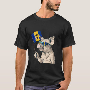 Pig Bajan Flag Trident Bajan Roots Barbados Bajan T-Shirt