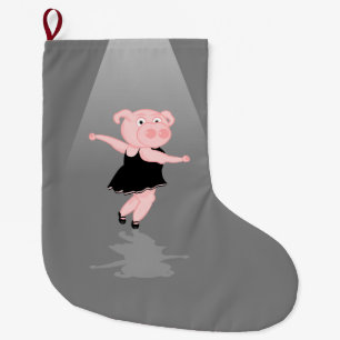 Pig Ballerina Large Christmas Stocking