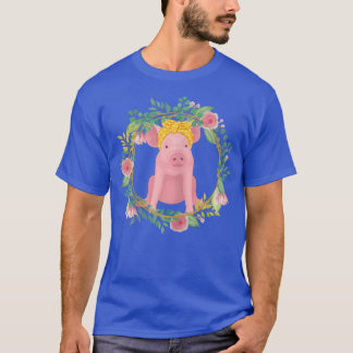 Pig Bandanna Flower Pig Mum Pig Lady Pig Owner  T-Shirt