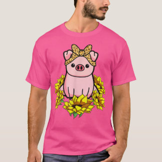 Pig Bandanna Sunflower 4396 T-Shirt