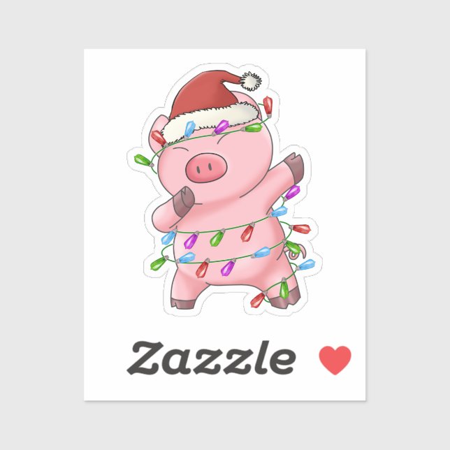 Pig Bear dab dabbin favourite Christmas lights (Sheet)