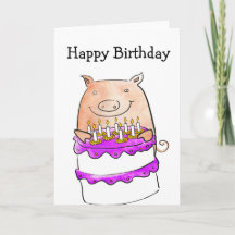 Pig birthday card