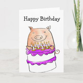 Pig birthday card