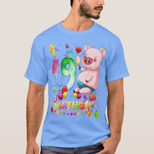 Pig Birthday Party 19 Year Old Boy 19th Pig Birthd T-Shirt