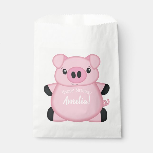 Pig Birthday Party Favour Bags (Front)