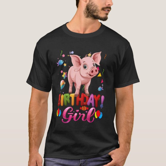 Pig Birthday Princess Girl Its My Birthday Pig Gir T-Shirt (Front)