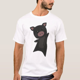 Pig Black Piggy Cute Animals Kids T-Shirt