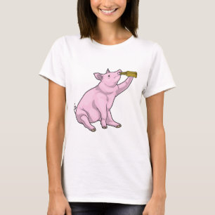 Pig Bottle Beer T-Shirt