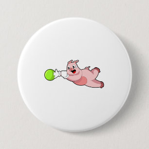 Pig Bowling Bowling ball 7.5 Cm Round Badge