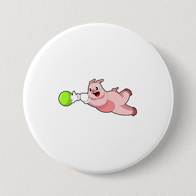 Pig Bowling Bowling ball 7.5 Cm Round Badge (Front)