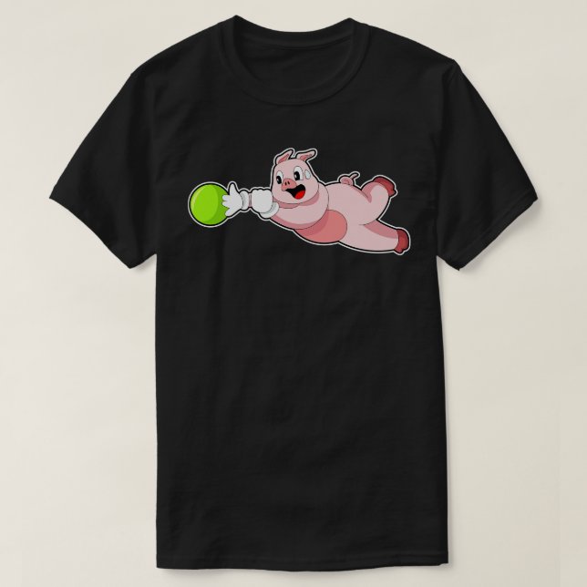 Pig Bowling Bowling ball T-Shirt (Design Front)