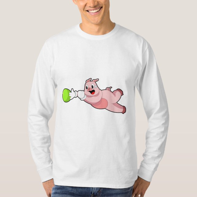 Pig Bowling Bowling ball T-Shirt (Front)