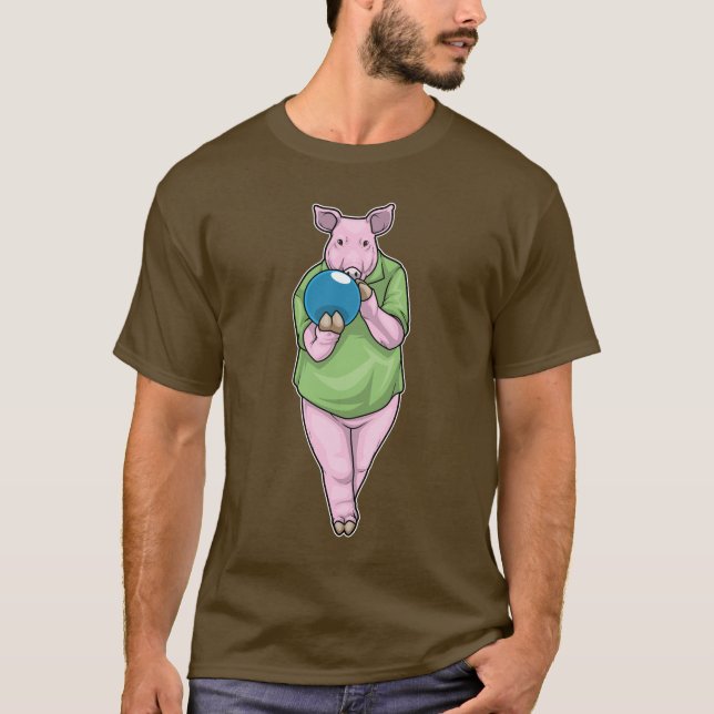 Pig Bowling Bowling ball T-Shirt (Front)