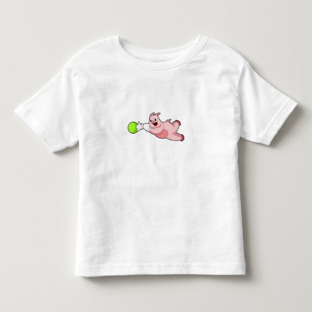 Pig Bowling Bowling ball Toddler T-Shirt (Front)