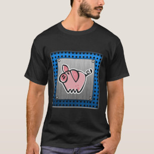 Pig; Brushed metal look T-Shirt
