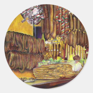 Pig, Budapest Classic Round Sticker