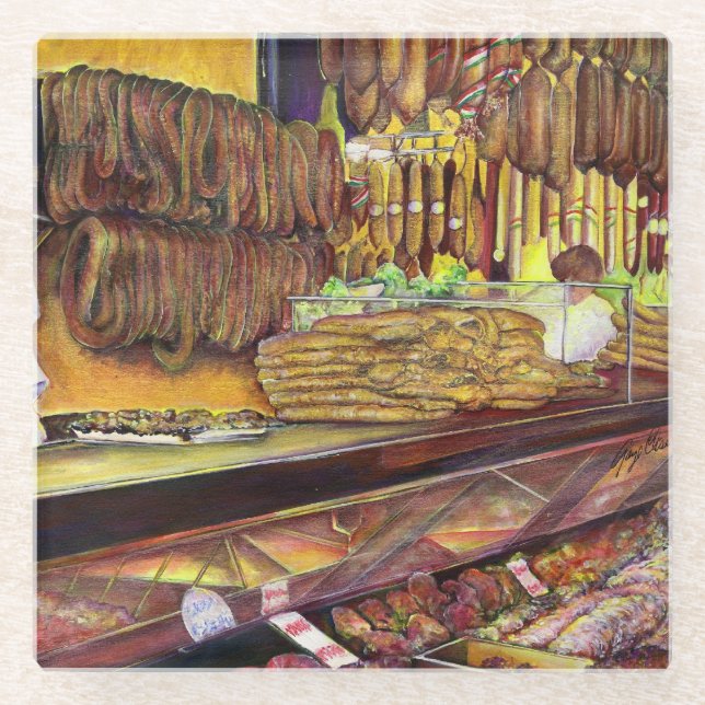 Pig, Budapest Glass Coaster (Front)