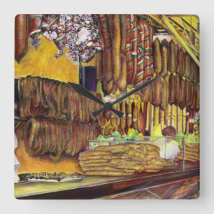 Pig, Budapest Square Wall Clock