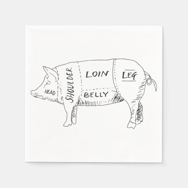 Pig Butcher Chart (2) Napkin (Front)