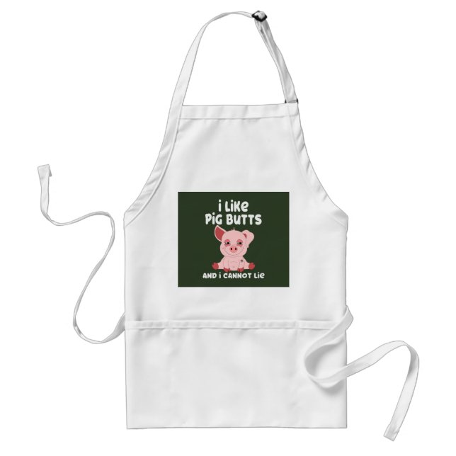 Pig Butt Funny BBQ Barbecue Pulled Pork Standard Apron (Front)