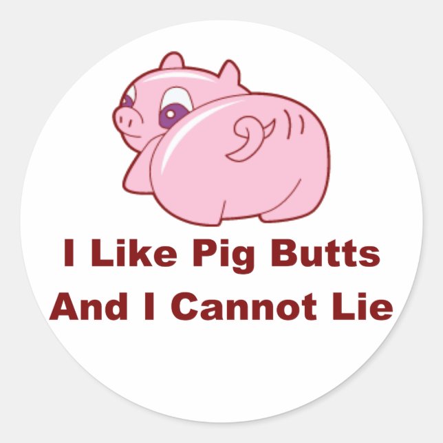 Pig Butts Classic Round Sticker (Front)