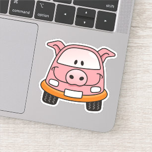 Pig Cartoon Car