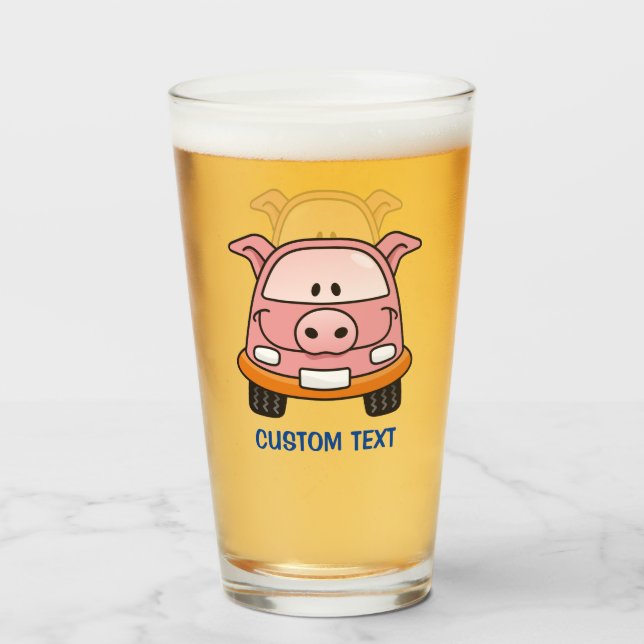 Pig Cartoon Car Glass (Front Filled)
