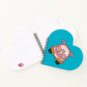 Pig cartoon car notebook