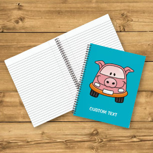 Pig cartoon car notebook