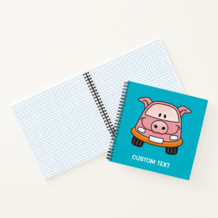 Pig cartoon car notebook