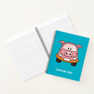 Pig cartoon car notebook