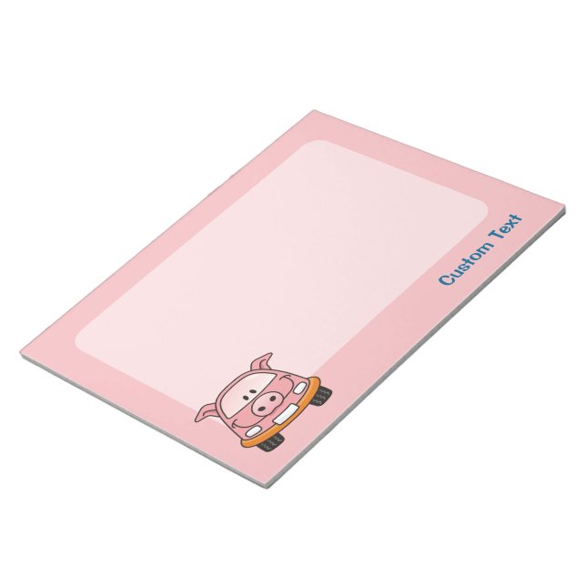 Pig Cartoon Car Notepad (Angled)