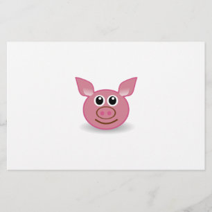 Pig Cartoon Face Stationery