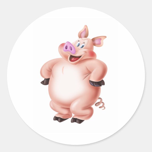 Pig, cerdo, porco, Schwein, cochon Classic Round Sticker (Front)