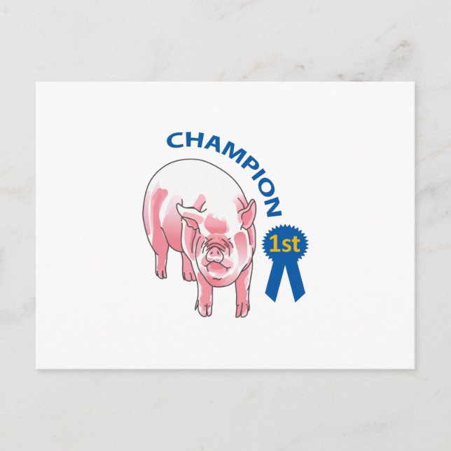 PIG CHAMPION POSTCARD (Front)